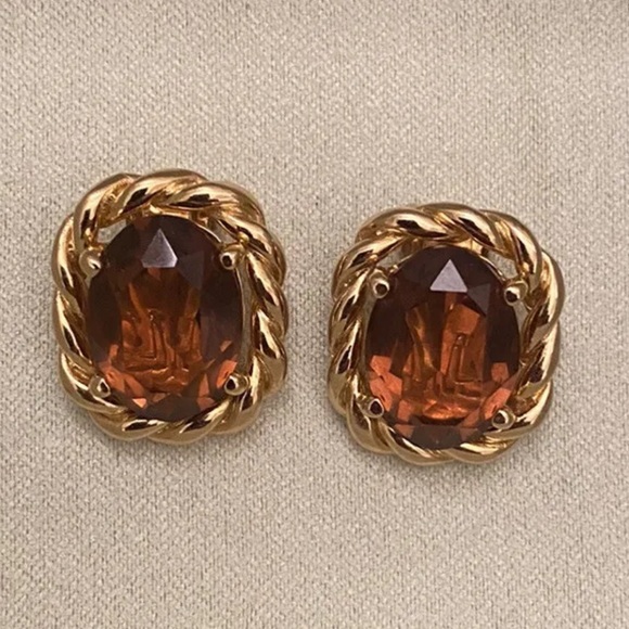 CHRISTIAN DIOR CLIP ON VINTAGE TOURMALINE EARRINGS EXCELLENT CONDITION UNICORN - Picture 3 of 5